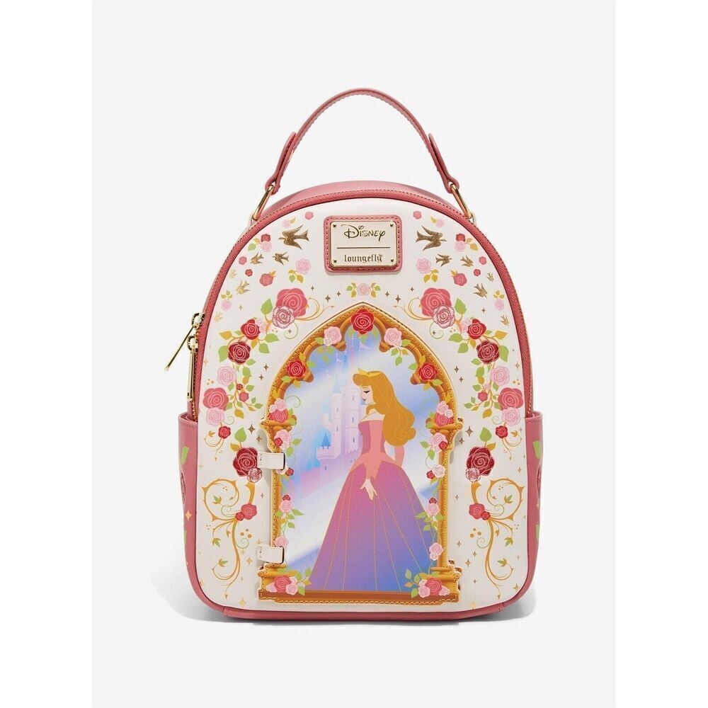 Loungefly Disney Sleeping Beauty Aurora Hinge Portrait Floral Mini Backpack - Picture 6 of 9